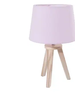Lampy Atmosphera - Stolná lampa TRIPOD 1xE14/40W/230V borovica/ružová 127252A