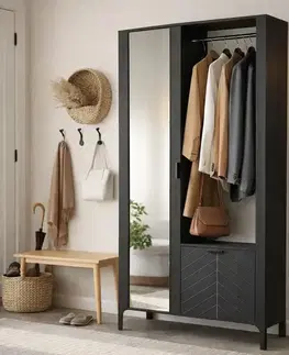 Spálňové šatníkové skrine Predsieňový nábytok Malumi M11 čierna