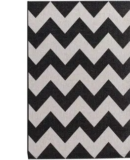Koberce Koberec Modern Chevron black/beige 160x230cm