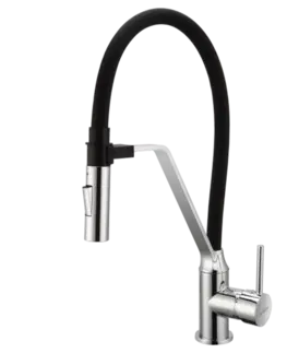 Držadlá k vani INVENA INVENA - Drezová batéria s magnetickým držiakom, čierna BZ-30-L04-C