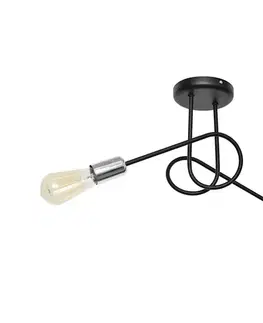 Svietidlá  Luster prisadený OXFORD 2xE27/15W/230V W-2016/2 BK+CH/H