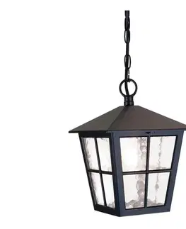 Svietidlá Elstead - Vonkajší luster na reťazi CANTERBURY 1xE27/100W/230V IP43 čierna BL48M-BLACK