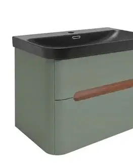 Kúpeľňový nábytok Kúpeľňová skrinka s umývadlom SAT Fusion 77,5x53x45 cm eukalyptovo zelená mat SATFUSION280EZBKM SATFUSION280EZBKM