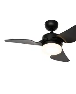 Stropné ventilátory Stropný ventilátor čierny 86,7 cm vrátane LED stmievateľný s diaľkovým ovládaním - Yuki