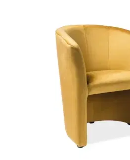 Klasické kreslá a kreslá ušiak Signal Kreslo TM-1 Velvet Farba: Curry / Bluvel 68