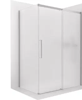 Sprchovacie kúty CERANO - Sprchovací kút Lantono - pravá - 8 mm - Soft-Close - chróm, mliečne sklo - 110x90 - posuvný CER-665542