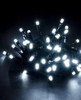 Vianočné dekorácie Vianočné svetelná reťaz, studená biela, 48 LED, 3 m