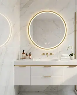 Kúpeľňové zrkadlá REA - Zrkadlo LED 70cm MMJ BRUSH ROSE GOLD HOM-05507