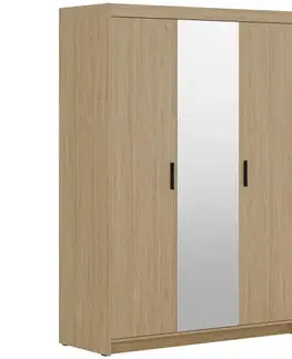 Šatníkové skrine Skriňa Elena 3D zrkadlo dub olejovaný