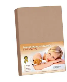 Plachty Bellatex Jersey prestieradlo s elastanom kávová, 200 x 220 cm