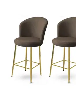 Barové stoličky Bar Stool Set (2 Pieces) Alte - Anthracite, Gold