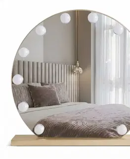 Kúpeľňové zrkadlá REA - Zrkadlo LED HOLLYWOOD L. Gold 50 cm HOM-01803