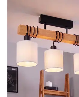 Svietidlá BRILAGI - Prisadený luster NUBILA 3xE27/60W/230V borovica/biela 1xEG44074+3xBG1586