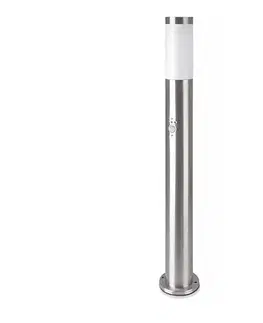 Záhradné lampy  Vonkajšia lampa so senzorom 1xE27/60W/230V IP44 80cm matný chróm 8960