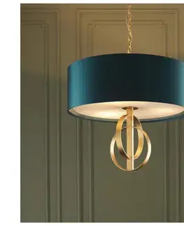 Svietidlá Endon 95220 - Luster na reťazi 3xE27/10W/230V Ø 60 cm modrá/mosadz 95220