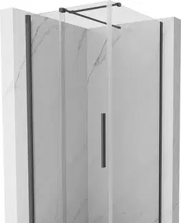 Sprchovacie kúty MEXEN/S - Velár sprchovací kút 100 x 100, transparent, grafit kartáčovaná 871-100-100-01-66