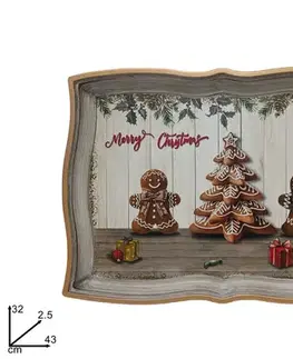 Vianočné dekorácie MAKRO - Podnos vianočný 43x32 cm rôzne dekory