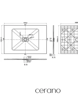 Vane CERANO - Sprchová vanička obdélníková FlexiCut - SMC/minerální kompozit - upravitelná - bílá matná - 150x100x3  CER-666106