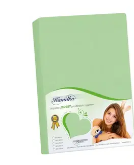 Plachty Bellatex Jersey prestieradlo Kamilka svetlozelená, 100 x 200 cm