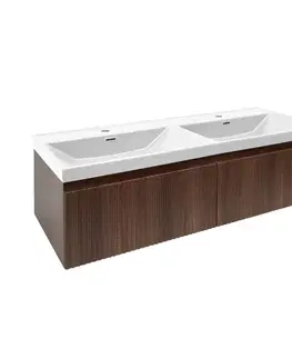 Kúpeľňový nábytok Kúpeľňová skrinka s umývadlom SAT Evolution 118x30x44,8 cm orech Aida mat SATEVO120NAU5 SATEVO120NAU5