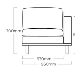 Záhradné kreslá a stoličky Záhradné kreslo/ukončovací diel pravý EGO MODULAR Kettler