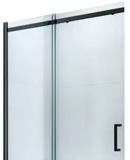 Sprchovacie kúty MEXEN - Omega posuvné sprchové dvere 130, transparent, čierna so sadou pre niku 825-130-000-70-00