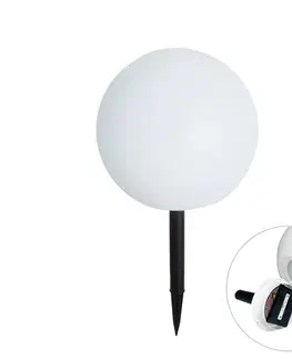 Solárne svietidlá Vonkajšia lampa biela 30 cm vrátane LED IP44 solárna RGBW - Ludger