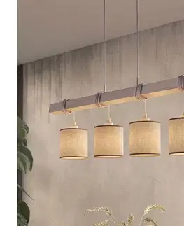 Svietidlá BRILAGI - LED luster na lanku NUBILA 4xE27/60W/230V šedá/hnedá 1xEG49927A+4xBG1583