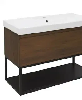 Kúpeľňový nábytok Kúpeľňová skrinka s umývadlom SAT B-Way 99x30x45 cm orech mat BWAY100NUTFU1 BWAY100NUTFU1