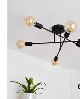 Svietidlá  LED Prisadený luster CAMBRIDGE 6xE27/8W/230V čierna W-2022/6 BK/H