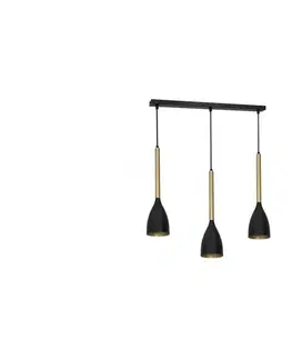 Svietidlá  Luster na lanku ISTAPPAR 3xE27/60W/230V čierna/zlatá 3299
