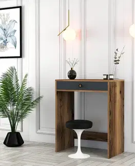 Toaletné Toaletný stolík Lizbon - Walnut, Anthracite