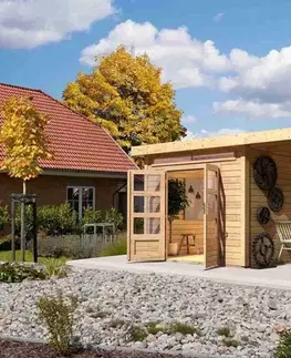 Drevené Drevený záhradný domček KANDERN 6 s prístavkom 320 Lanitplast