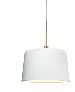 Závesné svietidlá Moderné závesné svietidlo bronzové s tienidlom 45 cm biele - Combi 1