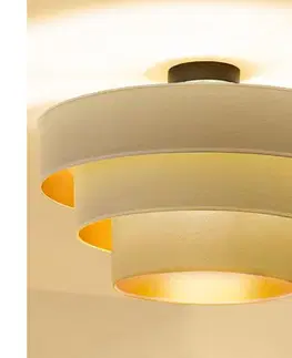 Svietidlá BRILAGI - Prisadený luster LUNETA 1xE27/60W/230V, priemer 40 cm, krémová/zlatá 8590828052111