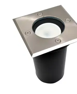 Záhradné lampy  LED Vonkajšie nájazdové svietidlo 1xGU10/6W/230V IP44 matný chróm BW0032+WJ0094