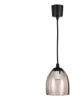 Svietidlá BRILAGI - LED luster na lanku R GLASS 1xE27/60W/230V pr. 17 cm čierna/dymovo-béžová NSTK7393+TK6439A
