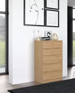 Komody a skrinky Zásuvková komoda WALMA M5, dub artisan