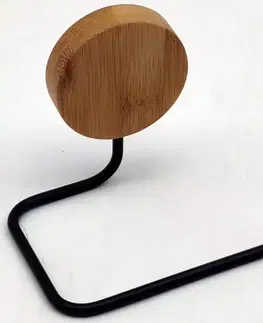 Kúpeľňové doplnky Držiak na toaletný papier, čierno-bambusový