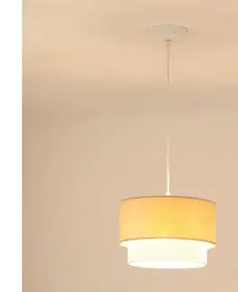 Svietidlá BRILAGI - Luster na lanku ARIZONA BOHO 1xE27/15W/230V pr. 25 cm béžová/biela 608350