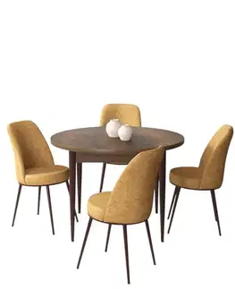 Jedálenské sety Dining Table & Chairs Set (5 Pieces) Tor - Baroque, Cappuccino