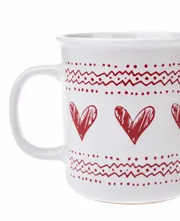 Hrnčeky a šálky Vianočný keramický hrnček Christmas heart I biela, 710 ml