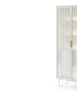 Nábytok ArtLas Vitrína NAIRE 2D2S s LED osvetlením | cashmere
