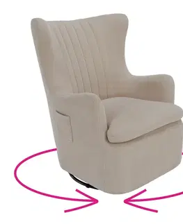 Kreslá KONDELA Maren relaxačné otočné kreslo sivobéžová