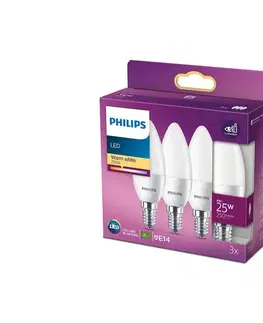 LED osvetlenie SADA 3x LED Žiarovka Philips B35 E14/4W/230V 2700K 8718699773014