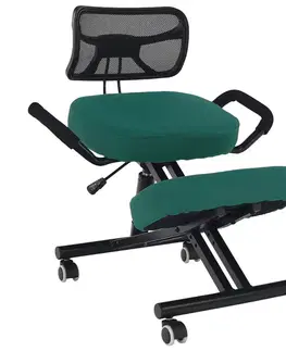 Kľakačky KONDELA Rufus ergonomická kľakačka na kolieskach zelená / čierna