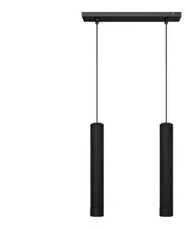 Svietidlá  LED Luster na lanku TUBA 2xGU10/4,8W/230V čierna W-L 1111/2 BK
