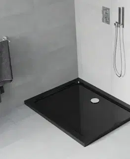 Vane MEXEN - Flat sprchová vanička obdĺžniková slim 100 x 70, čierna 40707010