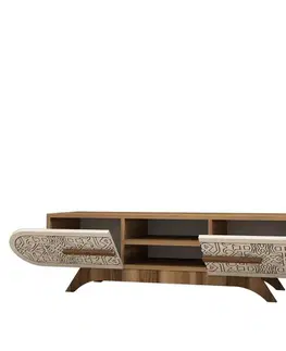 TV stolíky TV stolík Defne - Walnut Cream