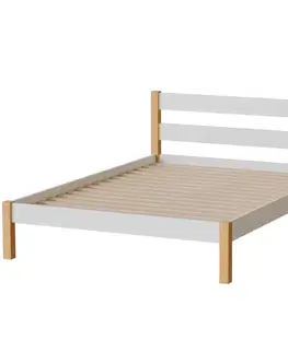 Dvojlôžkové postele Posteľ Inka 140 Biela/Prírodný Dub